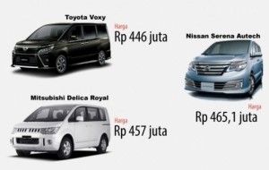 Mobil Pengantin Rp 500 Juta, Toyota Voxy 2017, Nissan Serena atau Mitsubishi Delica?